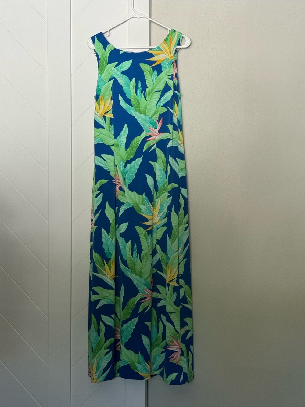 Tommy Bahama Nirvana Night Tropical Maxi Dress Bird of Paradise Blue M - Picture 7 of 9